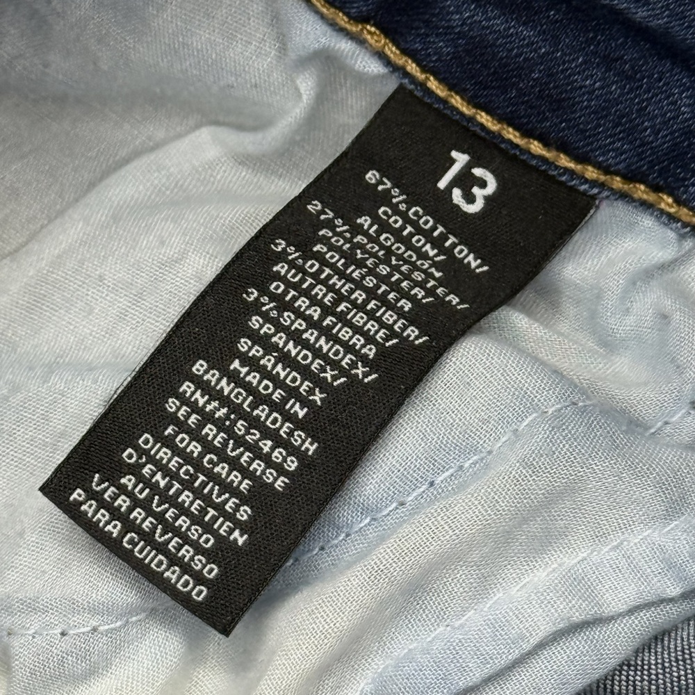 Celebrity Pink Dark Wash Distressed Skinny Jeans Size 13 - Picture 3 of 9